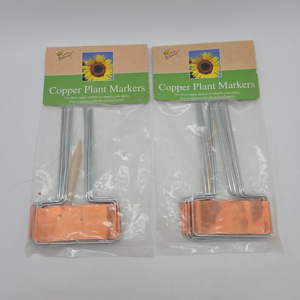 NEW Lot Of 2 Buzzy 5" Copper Plant Markers 5ct Each Pack